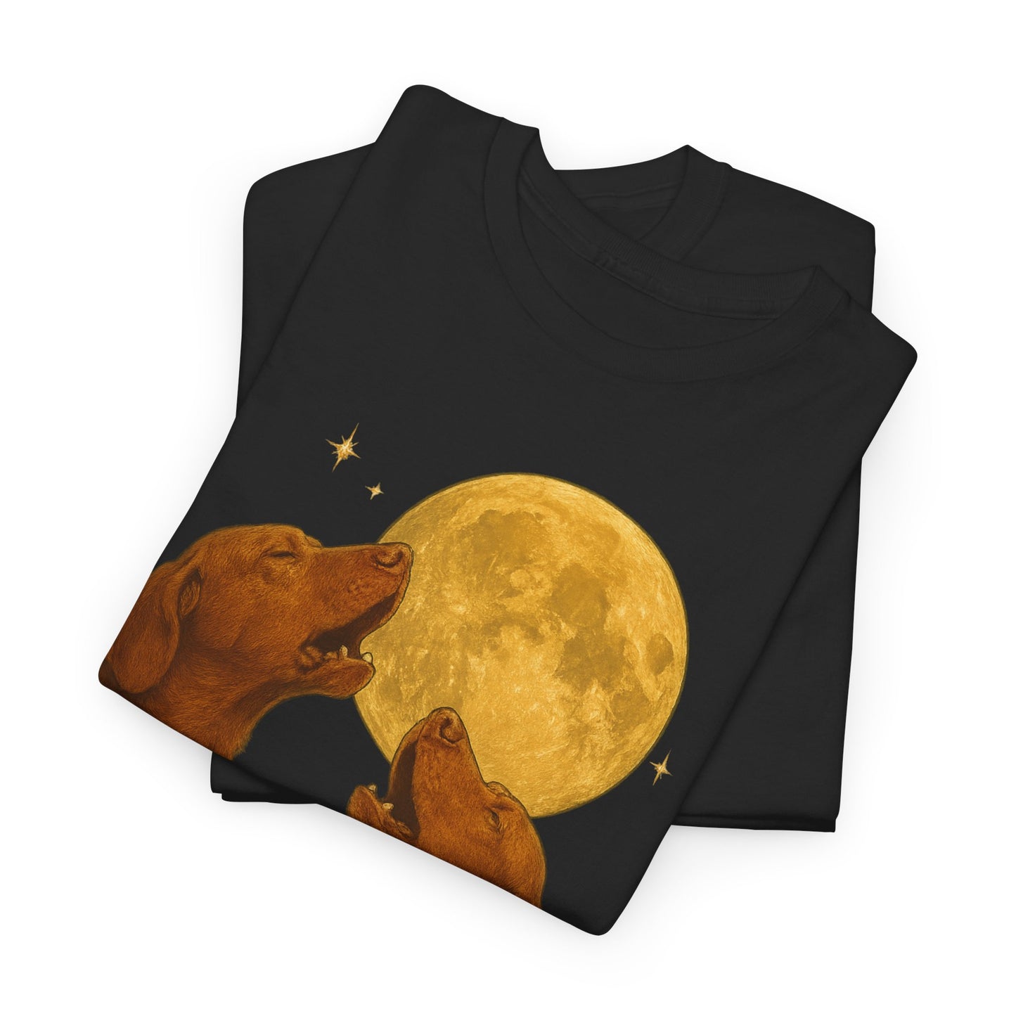 Vizsla Moon T-Shirt, Howling Dogs Meme Tee, Three Dog Night Shirt, Vizsla Lover Gift, Unisex Cotton Top
