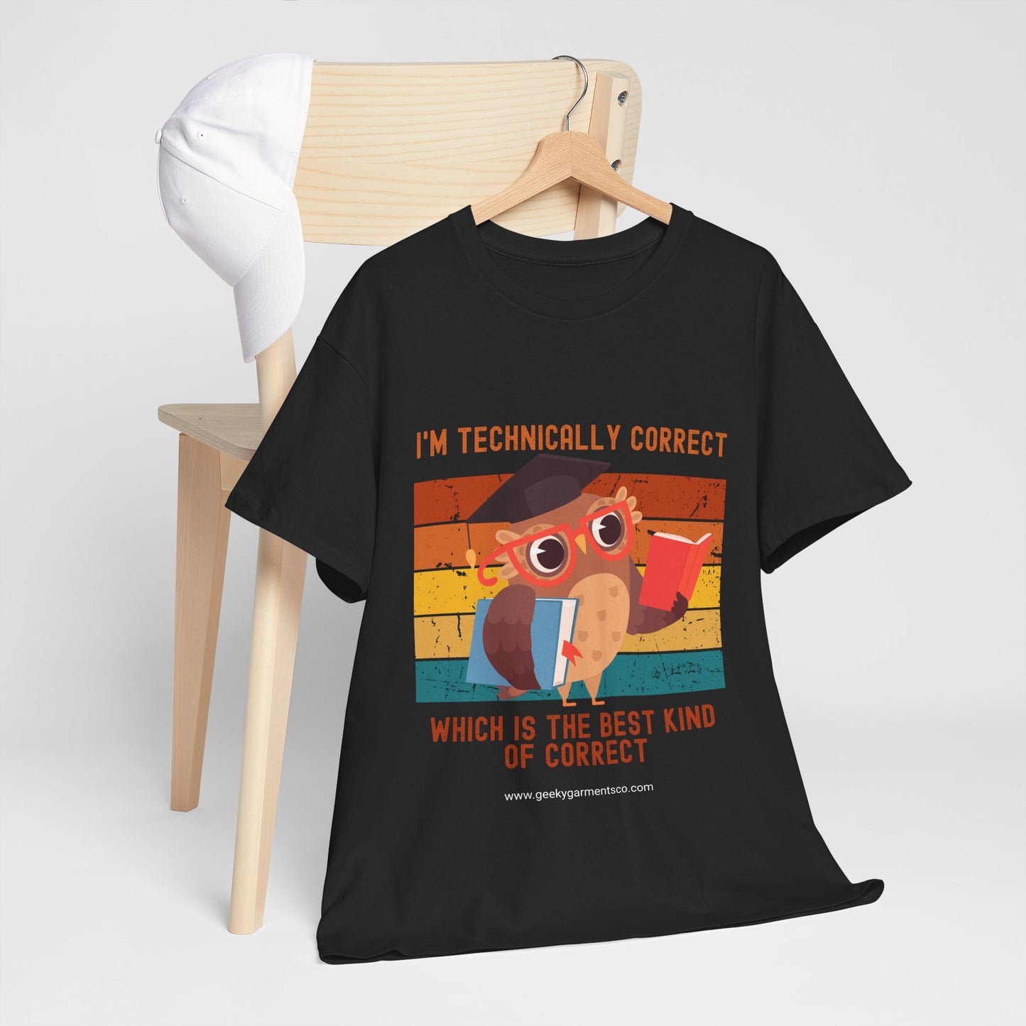 "I'm technically correct, which is the best kind of correct" Smarty Pants Owl Retro Sunset Tee