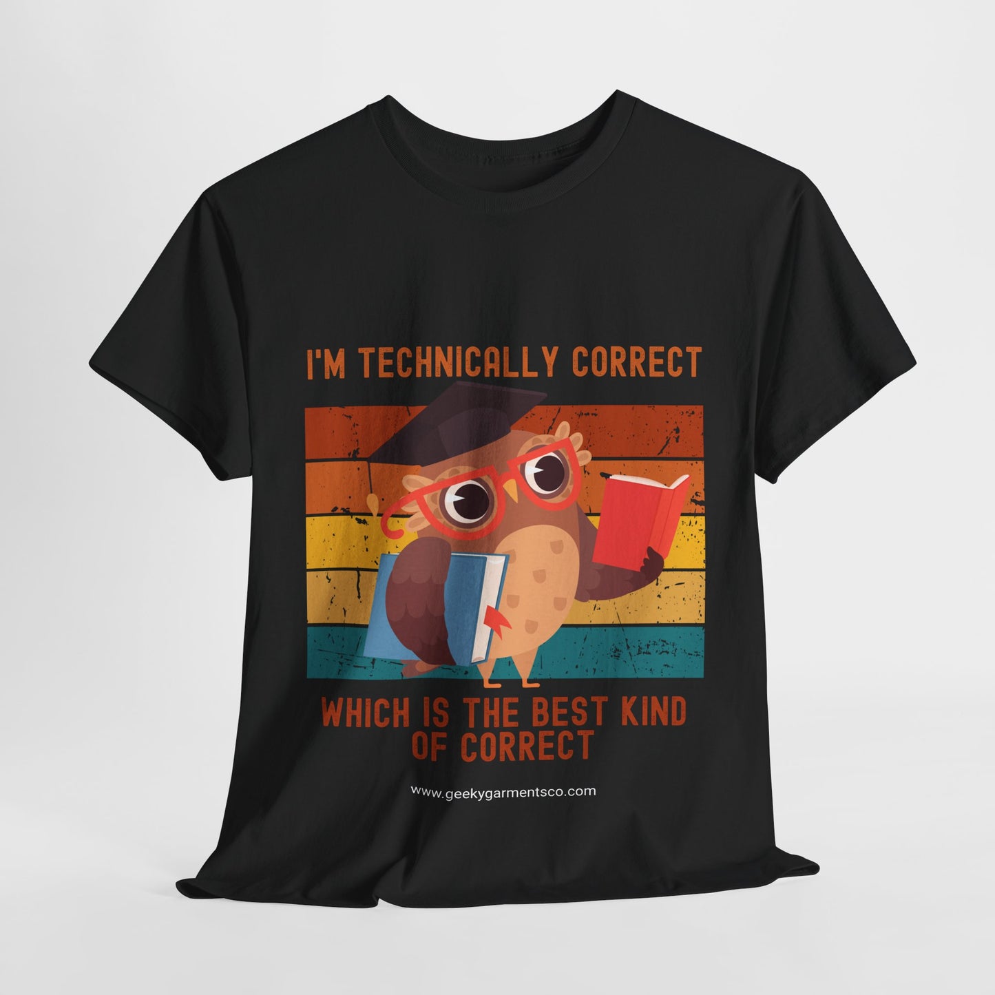"I'm technically correct, which is the best kind of correct" Smarty Pants Owl Retro Sunset Tee