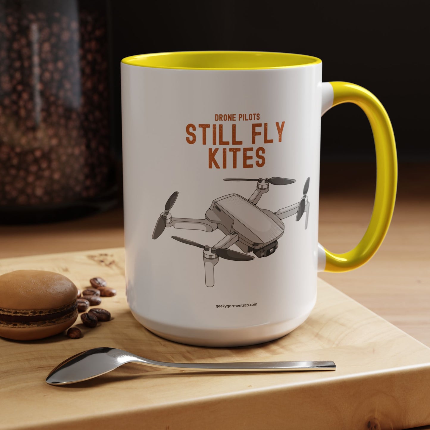 Drone Pilots Still Fly Kites Coffee Mug 11/15oz Accent Mugs for Aviators