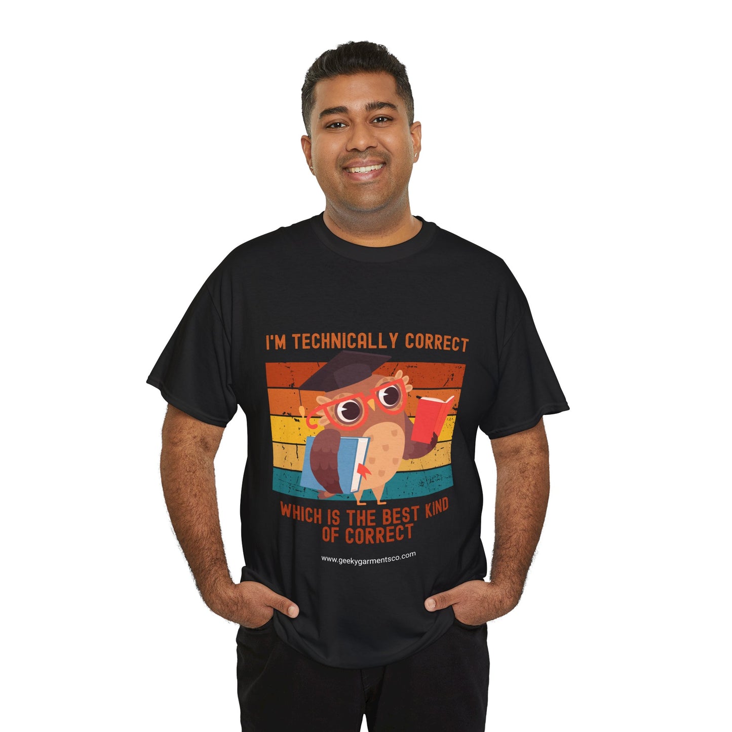 "I'm technically correct, which is the best kind of correct" Smarty Pants Owl Retro Sunset Tee