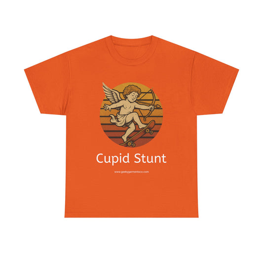 Retro Skateboard Cupid Stunt T-Shirt | Vintage Sunset Cherub Ollie Tee