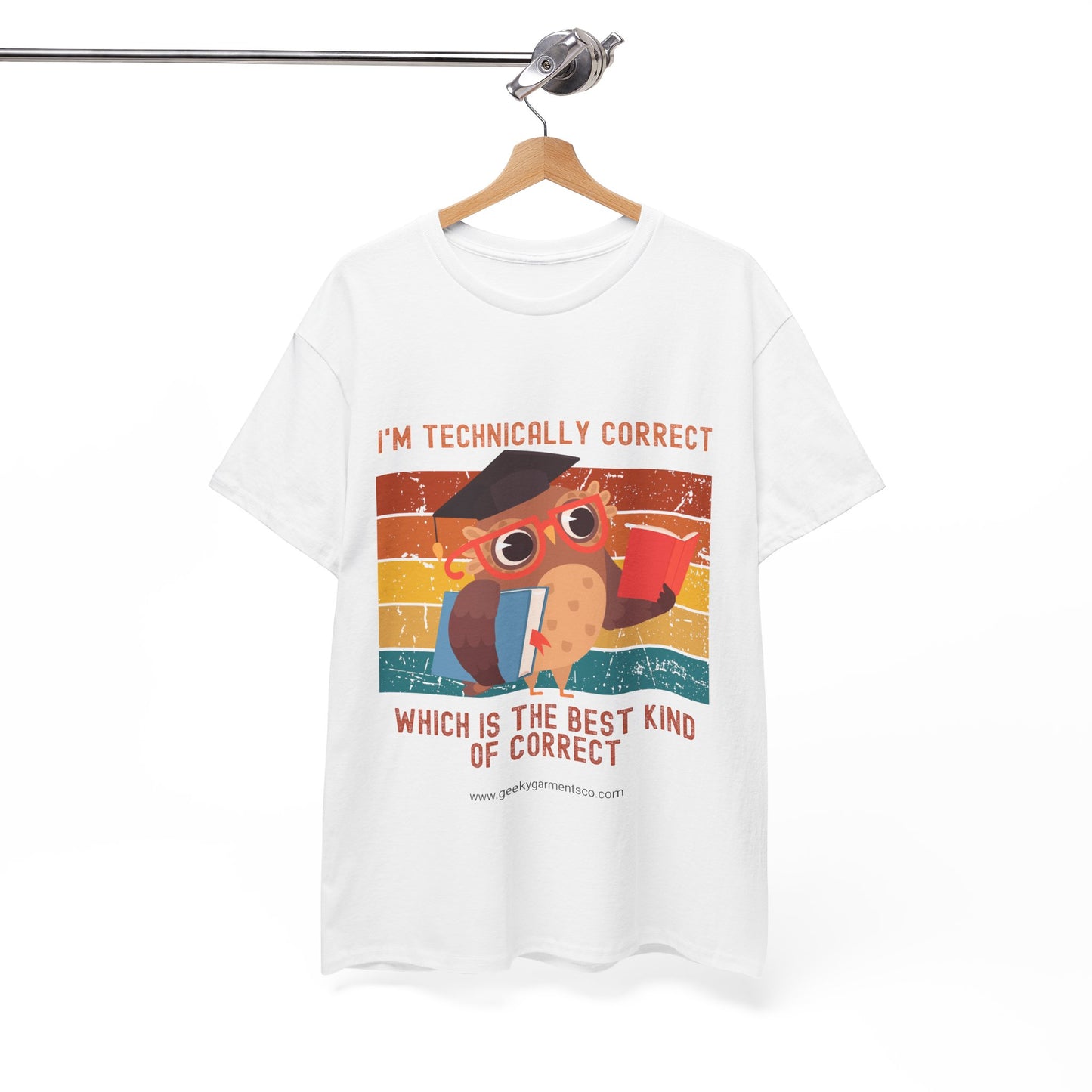 "I'm technically correct, which is the best kind of correct" Smarty Pants Owl Retro Sunset Tee